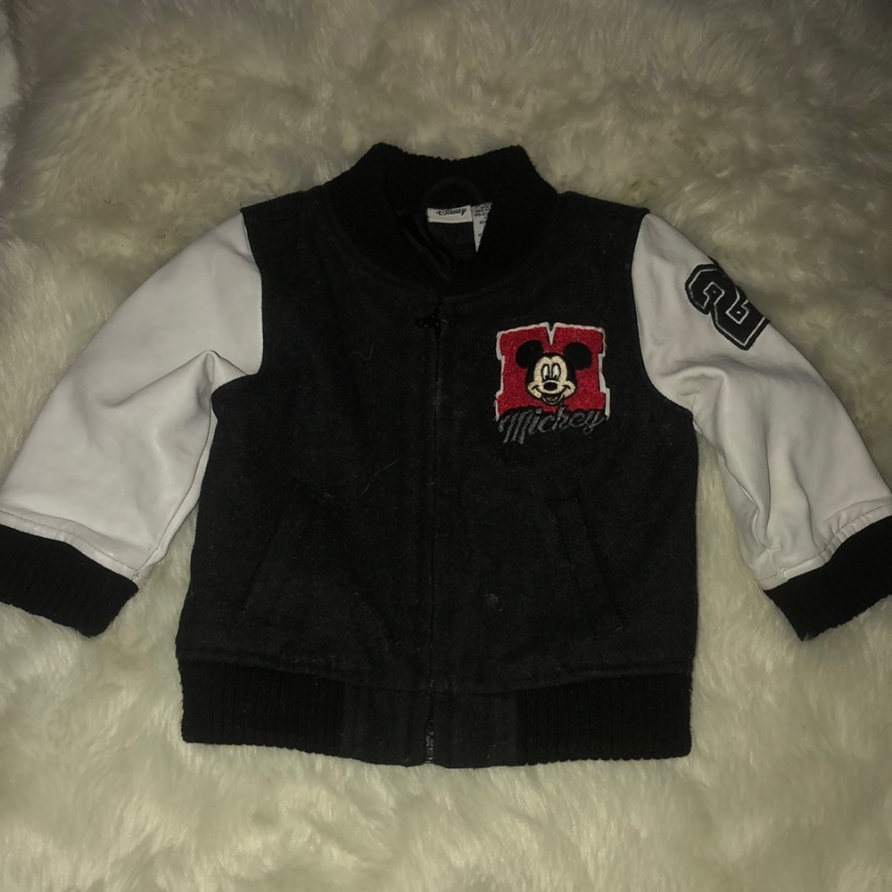 Disney Mickey Letterman Jacket 9-12 Months Great for Disney Baby!